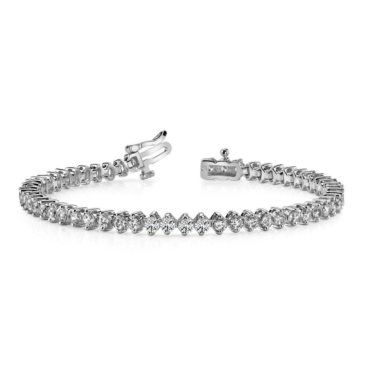 Pulseira de tênis redondo feminino de diamante de 5.6 quilates em ouro branco 14K - harrychadent.pt