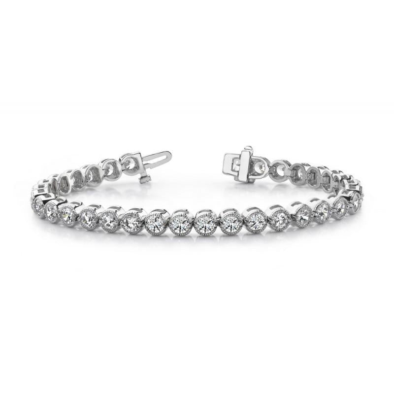 Pulseira de tênis feminino de 6 quilates e diamantes ouro branco 14K - harrychadent.pt