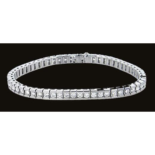 Pulseira de canal de diamante de 6.30 quilates Pulseira de ouro branco - harrychadent.pt