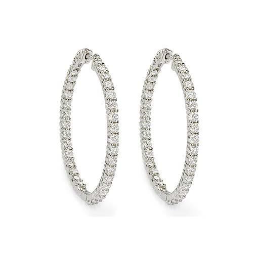 6.50 Ct. Brincos de argola feminino de diamantes brilhantes lapidação brilhante ouro - harrychadent.pt