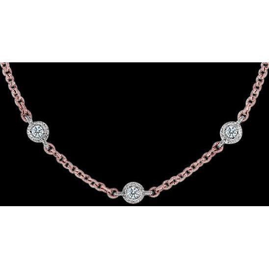 Colar de diamante 7 ct pendente rosa / ouro branco novo - harrychadent.pt