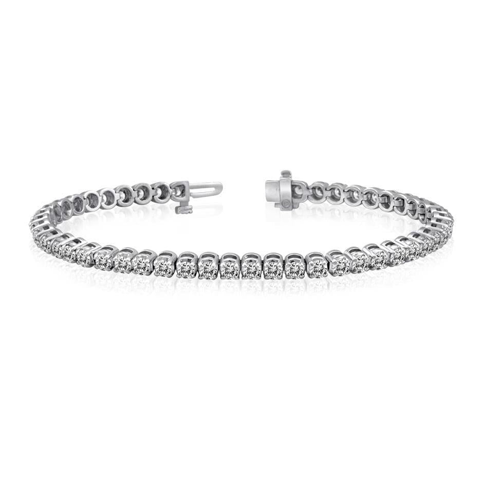Pulseira redonda de diamante de tênis de 7.20 quilates e joias de ouro branco - harrychadent.pt