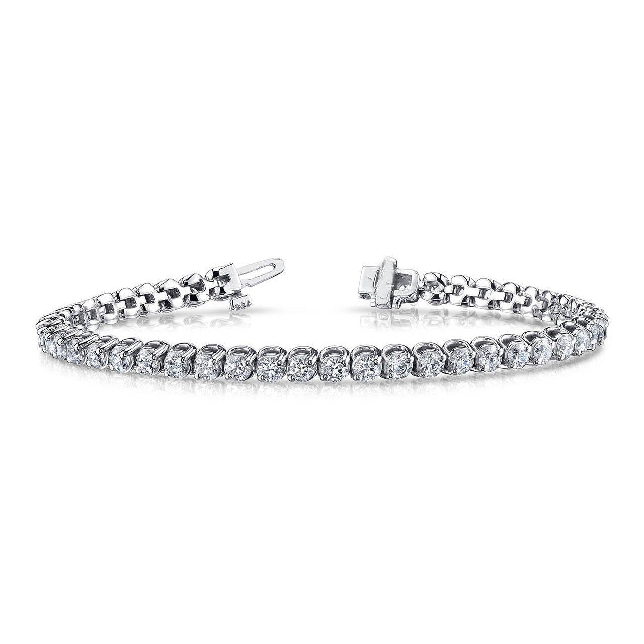 Pulseira de diamante com corte redondo de 7.36 quilates em ouro branco sólido 14K - harrychadent.pt