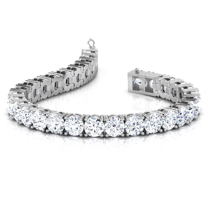 Pulseira de tênis de diamante redondo de 7.75 quilates em ouro branco 14K - harrychadent.pt