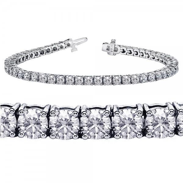 Pulseira redonda de diamante de tênis com configuração de quatro pontas de 7.80 ct de ouro maciço - harrychadent.pt
