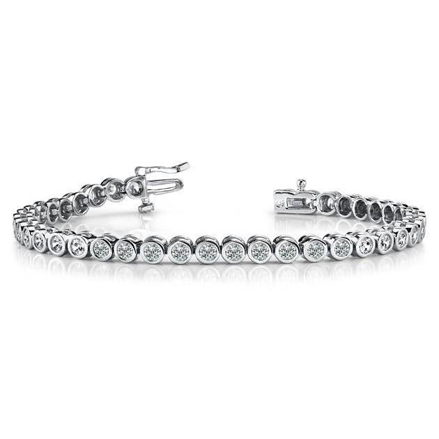 Bracelete de diamantes redondos com lapidação brilhante de 8 ct em ouro branco - harrychadent.pt