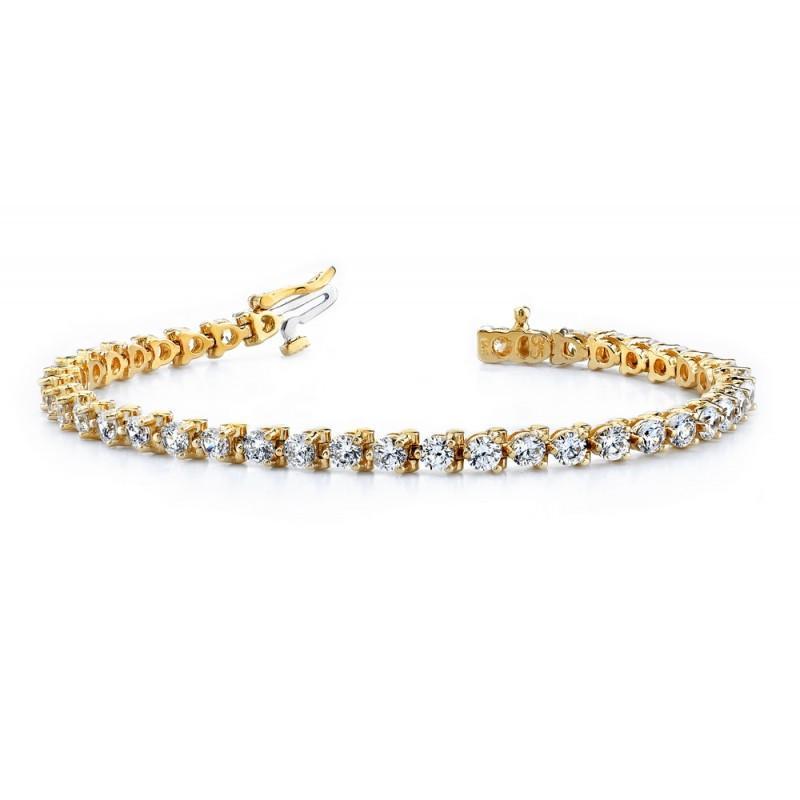 Pulseira de tênis de ouro amarelo 8.20 quilates de diamantes estilo básico - harrychadent.pt