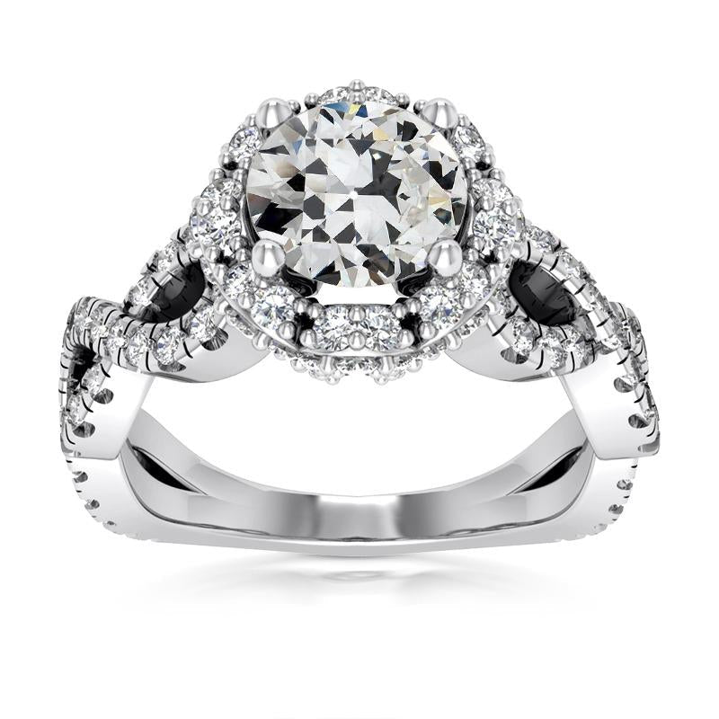 8.50 quilates Halo redondo antigo mineiro com ponta de diamante estilo infinito - harrychadent.pt