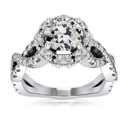 8.50 quilates Halo redondo antigo mineiro com ponta de diamante estilo infinito - harrychadent.pt