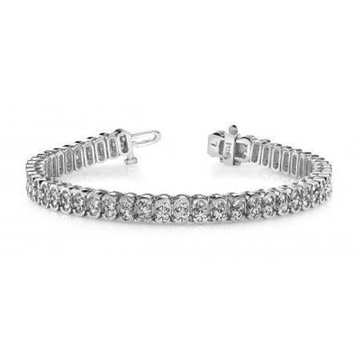 Bracelete de tênis de diamantes duplos com corte brilhante de 8.50 ct em ouro branco 14K - harrychadent.pt