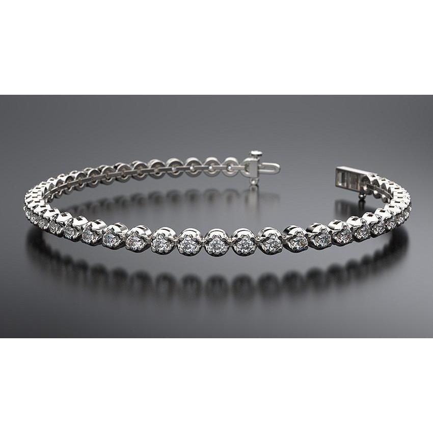 Pulseira de tênis de diamante redondo de 8.80 44 pedras em ouro branco 14K - harrychadent.pt