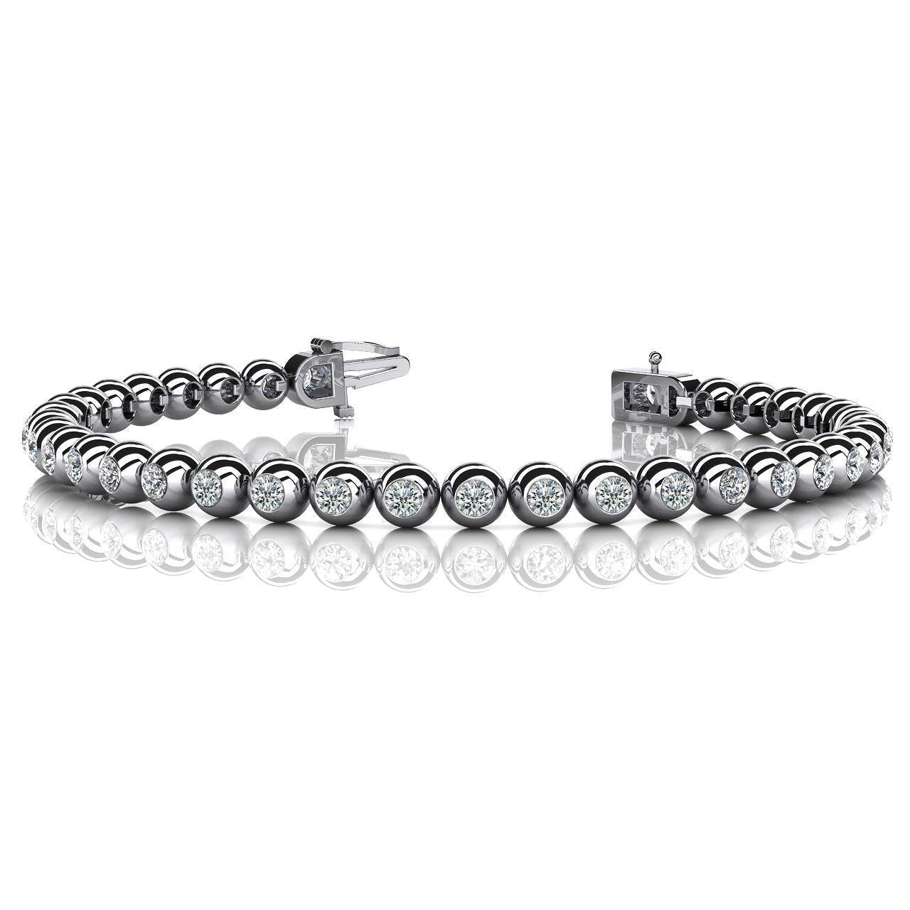 Conjunto de moldura de tênis de 9 quilates de diamantes e lapidação redonda em ouro branco - harrychadent.pt