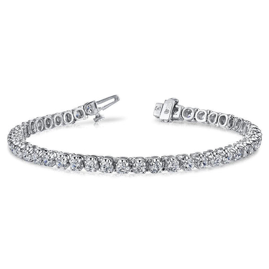 Bracelete de tênis feminino de 9 quilates com conjunto de pontas de diamantes ouro branco 14K - harrychadent.pt