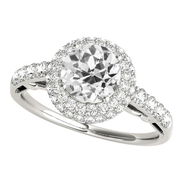 Anel de halo de aniversário antigo com diamantes redondos de 5 quilates joias de ouro - harrychadent.pt