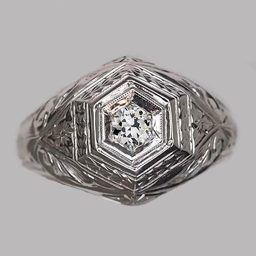 Anel Solitário de Estilo Antigo Old Cut Diamante redondo 0.50 quilates - harrychadent.pt