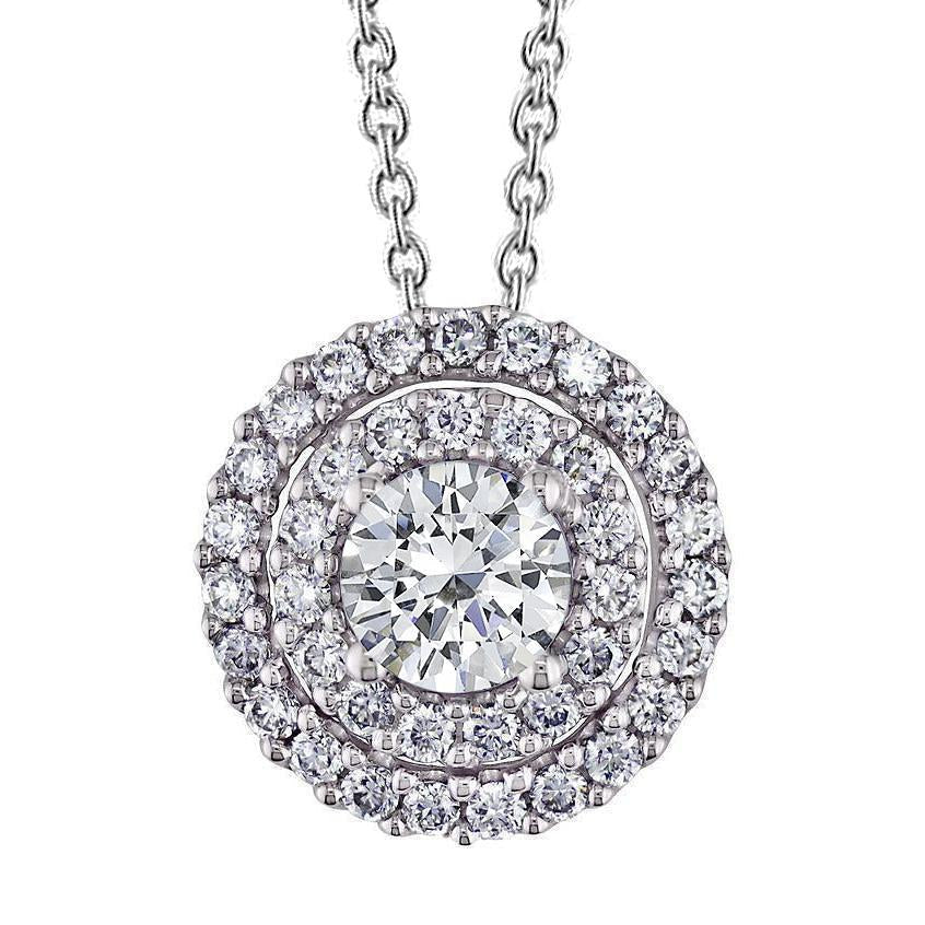 Lindo pingente de lâmina dupla de diamante halo joias de ouro 5.60 quilates - harrychadent.pt