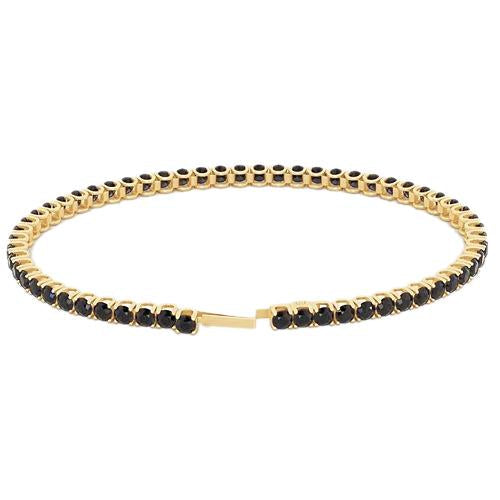 Pulseira de tênis de diamante negro 5.90 quilates F Vs1 ouro amarelo 14K - harrychadent.pt