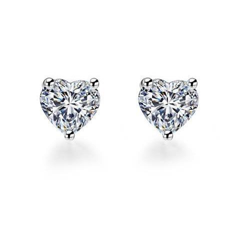 Coração Em Forma Brincos de Diamante