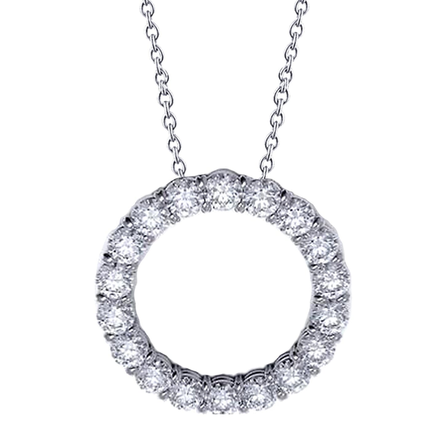 Colar de pingente circular de 2.70 quilates com lapidação redonda em ouro branco 14K - harrychadent.pt