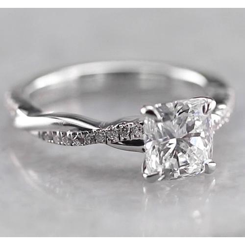 Almofada de diamante anel de noivado 1.50 quilates em ouro branco 14K - harrychadent.pt