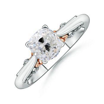Almofada Diamond Old Miner Ring Solitaire 1.50 quilates filigrana dois tons - harrychadent.pt