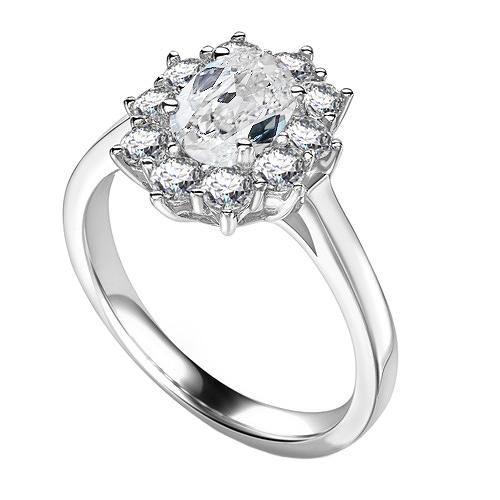 Almofada de mina antiga lapidada com diamante halo anel flor estilo 2.50 quilates - harrychadent.pt