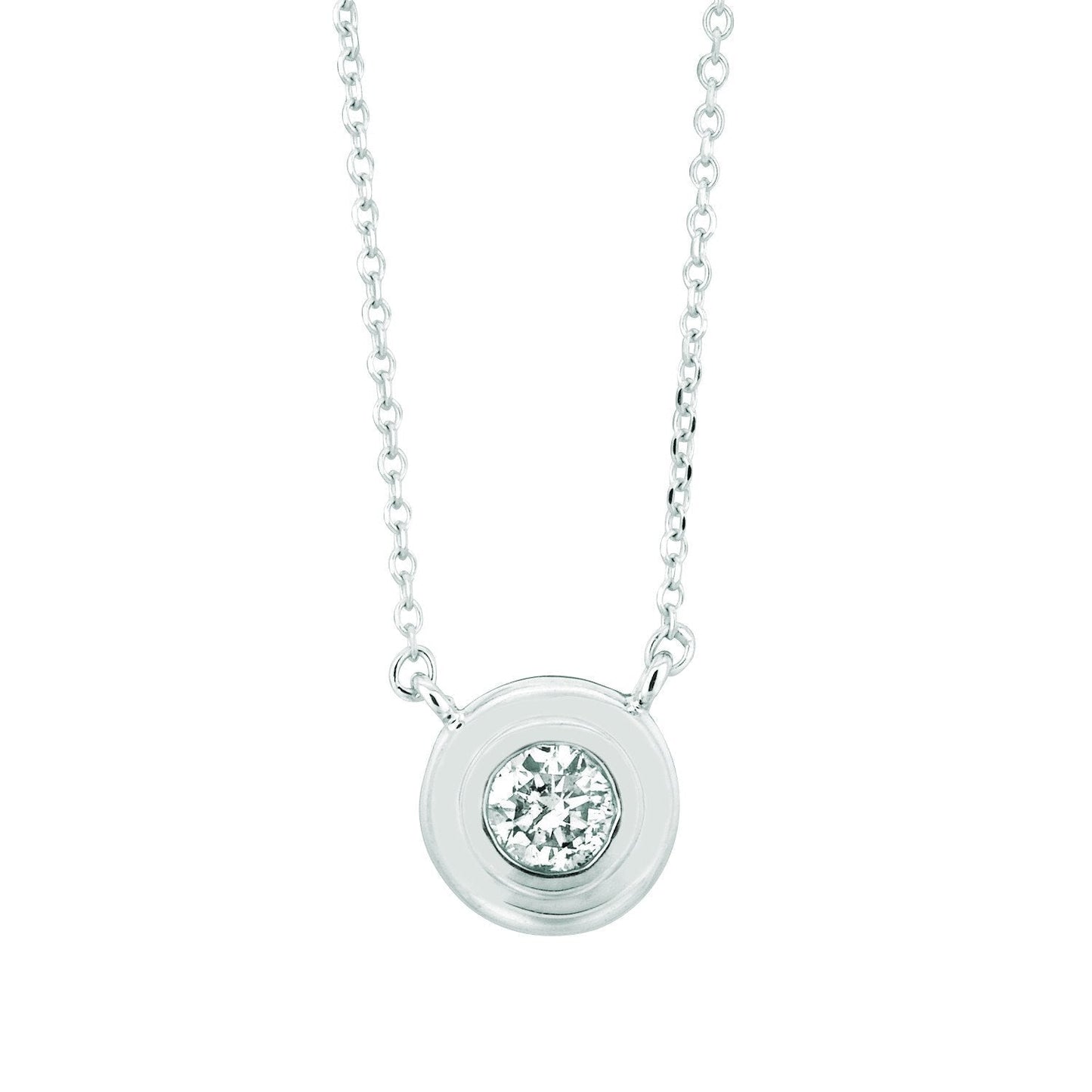 Colar de diamante com moldura pendente de ouro branco de 0.30 quilates 14K - harrychadent.pt