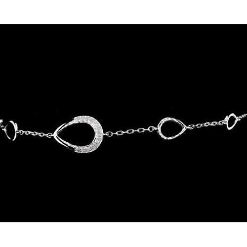 Pulseira de diamante 1.50 quilates feminino em forma de pêra joias de ouro branco 14K - harrychadent.pt