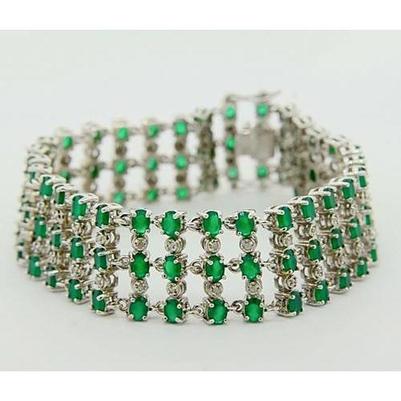 Pulseira de tapete de diamantes verde esmeralda colombiana 48.35 quilates - harrychadent.pt