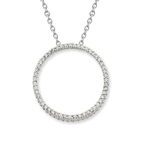 Pingente de círculo de diamante 3.42 quilates e ouro branco 14K - harrychadent.pt