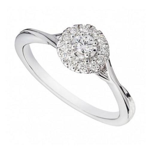 Anel de noivado de diamante Halo de ouro branco de 2.20 ct - harrychadent.pt