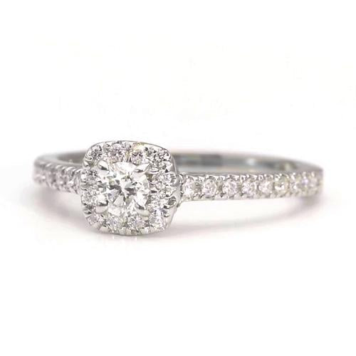 Anel de noivado de diamante Halo 1.25 quilates ouro branco joias femininas - harrychadent.pt