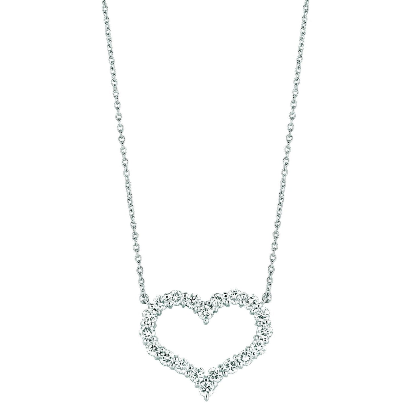 Pingente de colar de coração de diamante 3.08 quilates e ouro branco 14K - harrychadent.pt