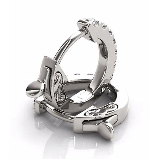 Brincos de argola de diamante 2 quilates F x 1 ouro branco 14K - harrychadent.pt