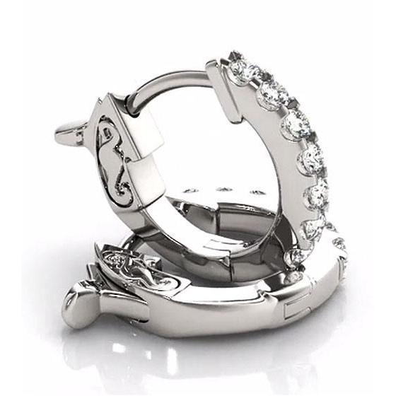 Brincos de argola de diamante 2 quilates F x 1 ouro branco 14K - harrychadent.pt