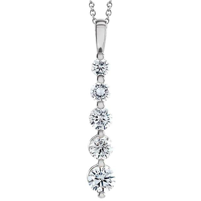 Diamante Journey Pendant 4.10 quilates senhoras joias ouro branco 14K - harrychadent.pt