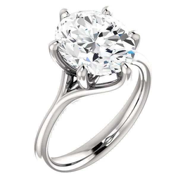 Anel de noivado diamante solitário catedral cravejado joias femininas