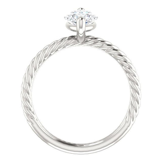 Diamante Solitaire Ring 2 quilates estilo corda trançada joias femininas - harrychadent.pt