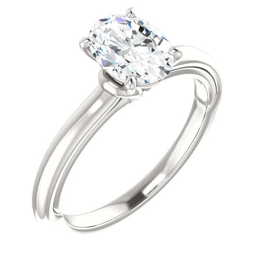 Diamante Solitaire Ring 5 quilates Catedral com configuração de ouro branco 14K - harrychadent.pt