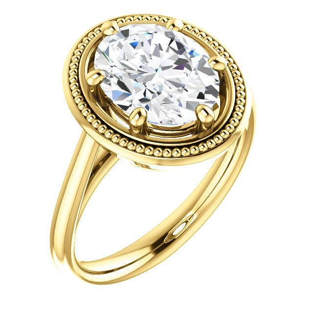 Diamante Anel Solitaire Estilo Vintage 4 Quilates Amarelo Ouro 14K - harrychadent.pt