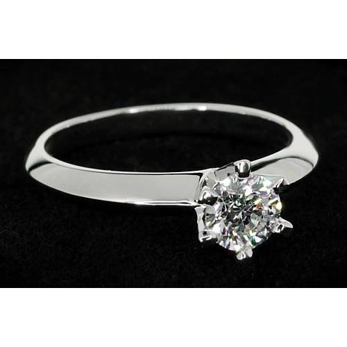 Diamond Solitaire Round Promise Ring 1 quilate em ouro branco 14K - harrychadent.pt