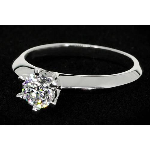Diamond Solitaire Round Promise Ring 1 quilate em ouro branco 14K - harrychadent.pt
