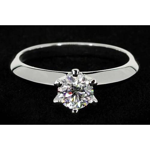 Diamond Solitaire Round Promise Ring 1 quilate em ouro branco 14K - harrychadent.pt