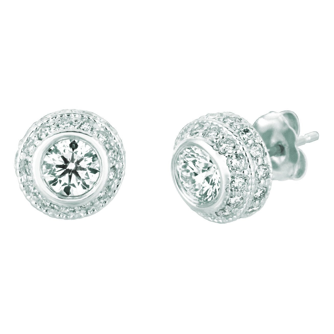 Brinco de diamante com 3 quilates e 14K em ouro branco - harrychadent.pt