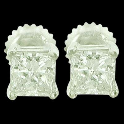 Brincos de diamante de 1.50 ct. Princesa Diamond Studs - harrychadent.pt