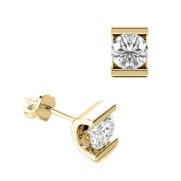 Conjunto de canais de brincos de diamante e ouro amarelo joias femininas de 4 quilates - harrychadent.pt