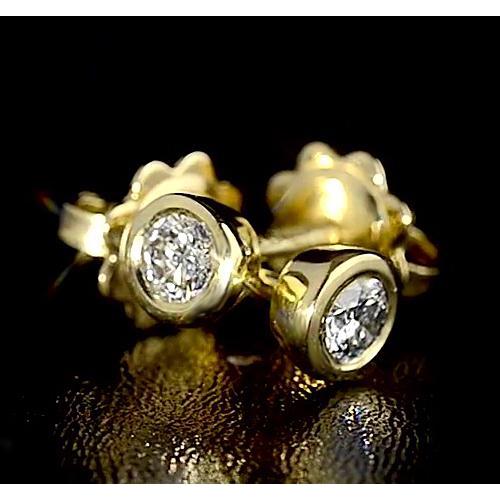 Brincos de cravo de diamante 1.50 quilates e ouro amarelo 14K - harrychadent.pt