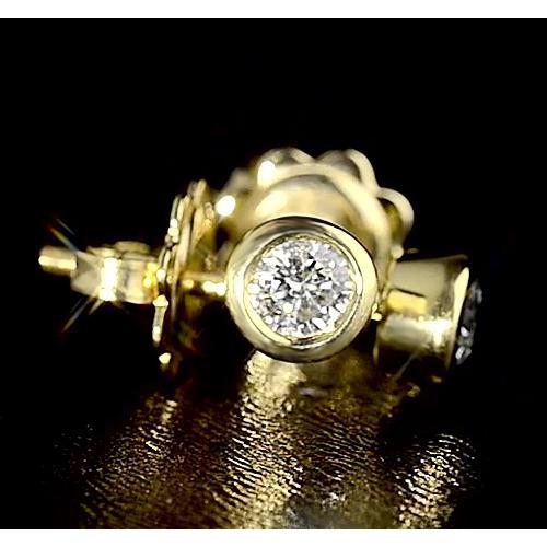 Brincos de cravo de diamante 1.50 quilates e ouro amarelo 14K - harrychadent.pt