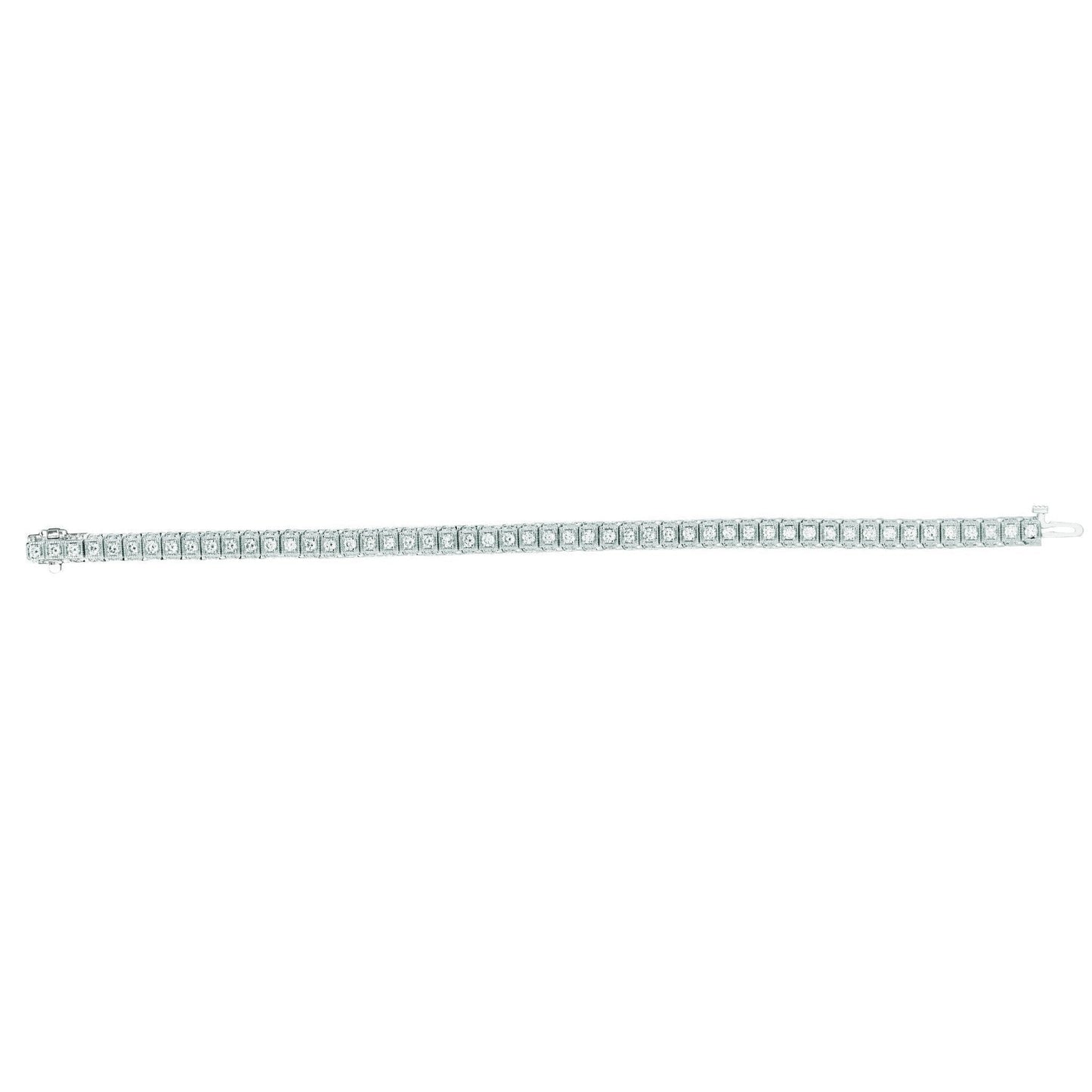 Pulseira de tênis de diamante 5.10 quilates e ouro branco 14K - harrychadent.pt