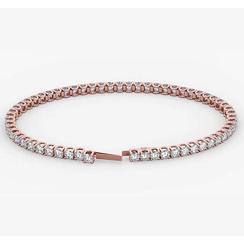 Pulseira de tênis de diamante 5.90 quilates ouro rosa 14K joias - harrychadent.pt